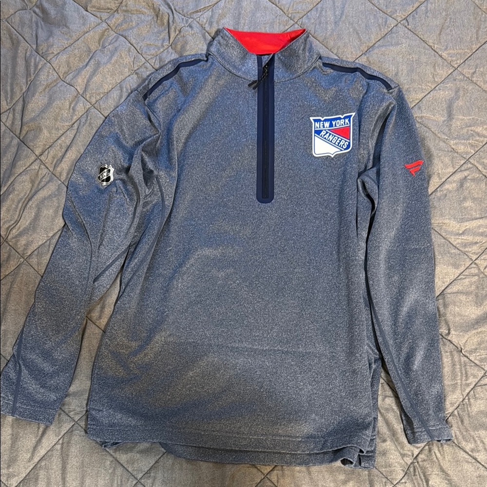Fanatics New York Rangers Blue Zip Up Sweater